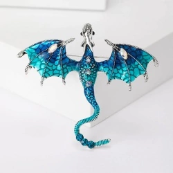 Брошь дракон Дрогон голубой lan-2934