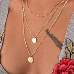 Многослойная цепочка с кулоном монетка