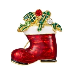 Брошь Новогодний сапожок