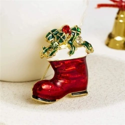 Брошь Новогодний сапожок