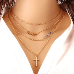 Комплект цепочек с кулонами Cross (крестик, бесконечность)