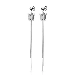 Длинные серьги с цепочками из стали Spikes бабочка lan-2945