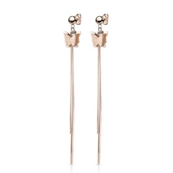 Длинные серьги с цепочками из стали Spikes бабочка lan-2945