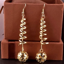 Длинные серьги 3D Спираль