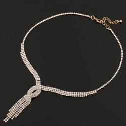 Колье Завиток с кристаллами