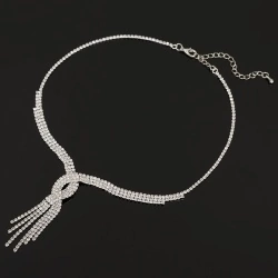 Колье Завиток с кристаллами