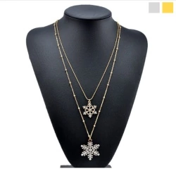 Кулон з подвійним ланцюжком Сніжинки