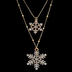 Кулон з подвійним ланцюжком Сніжинки