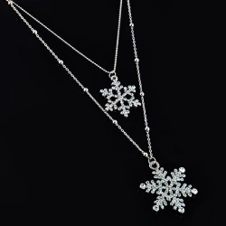 Кулон з подвійним ланцюжком Сніжинки