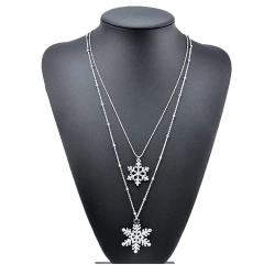 Кулон з подвійним ланцюжком Сніжинки
