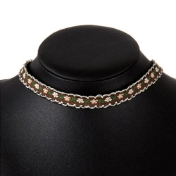 Кожаный чокер lan-423 бохо цветок