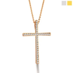 Кулон с цепочкой Крест с кристаллами