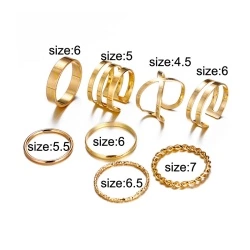 Кільця на фаланги пальців Геометрія (набір із 8 шт)