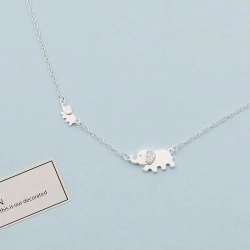 Цепочка на шею два Слоника