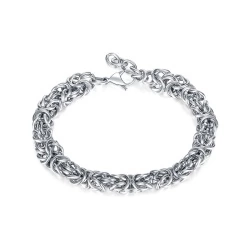 Браслет из стали Византийское плетение лонг lan-2942