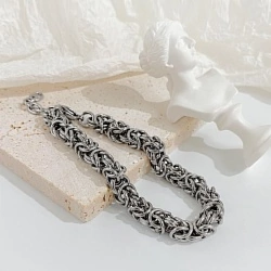 Браслет из стали Византийское плетение лонг lan-2942