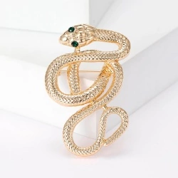 Брошка Змія класик золотиста lan-3042