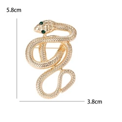 Брошка Змія класик золотиста lan-3042
