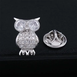 Брошь Сова кристал