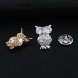 Брошь Сова кристал