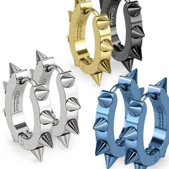 Серьги кольца из стали Spikes Шипы SSE-026