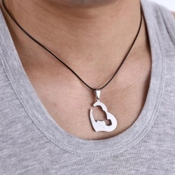 Парний кулон для закоханих із сталі Серце та стріла