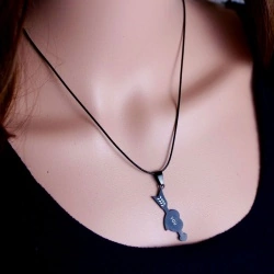 Парний кулон для закоханих із сталі Серце та стріла