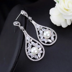 Свадебные серьги Жемчужина