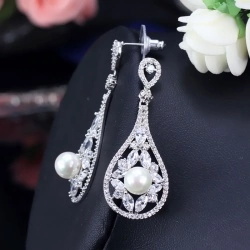 Свадебные серьги Жемчужина