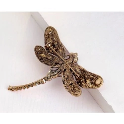 Брошь Стрекоза с кристаллами
