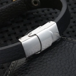 Шкіряний браслет зі сталлю lan – 2495