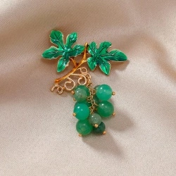 Брошь зелений виноград lan-3051