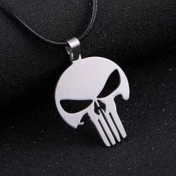 Кулон із сталі Каратель на чорному шнурку