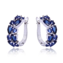 Серьги с английским замком Multicolor Zircon