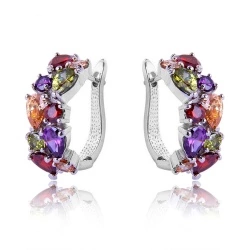 Серьги с английским замком Multicolor Zircon