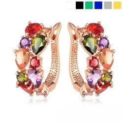 Серьги с английским замком Multicolor Zircon