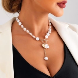 Цепочка с жемчугом барочный стиль lan-3053