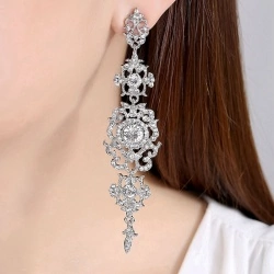 Серьги люстры Беатрис с кристаллами свароски