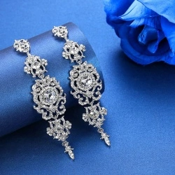 Серьги люстры Беатрис с кристаллами свароски