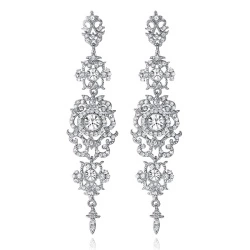 Серьги люстры Беатрис с кристаллами свароски