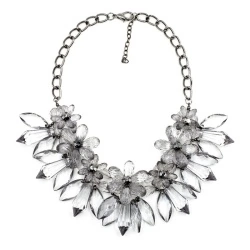 Колье Кристальное с чёрной цепочкой