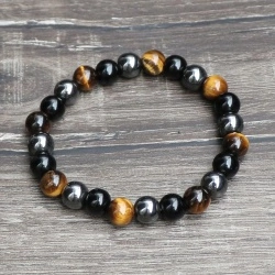Браслет из натурального камня: Гематит, яшма, тигровый глаз