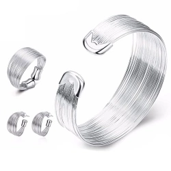 Набір прикрас Струнка посріблений: браслет