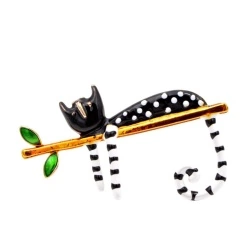 Брошь Кіт на гілці