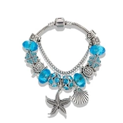 Браслет в стиле пандора Морская волна