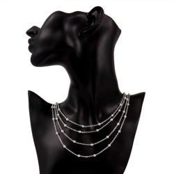 Колье с шариками Болл посеребренное