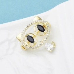 Брошь умная кошка престиж