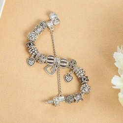 Браслет в стиле пандора Серебристое сердце