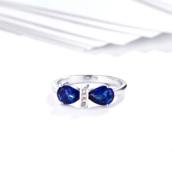 Женское кольцо Синий бант