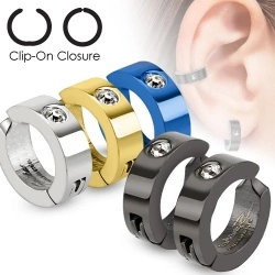 Клипсы из стали Spikes Ring с фианитом